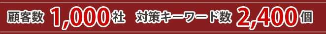 顧客数1,000社　対策キーワード数2,400個